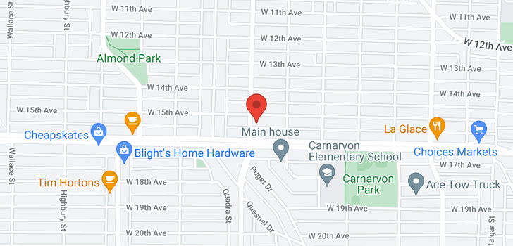 map of 3278 W 15TH AVENUE
